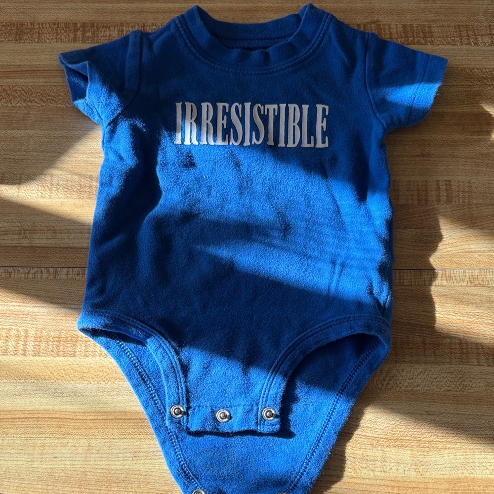 Carter's Blue Baby Onesie with Irresistible Print